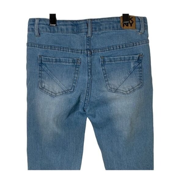 DKNY Girls 12 Skinny Distressed Ripped Stretch Blue Denim Jeans - Picture 5 of 10